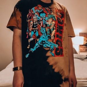 MARVEL bleach dye T-shirt